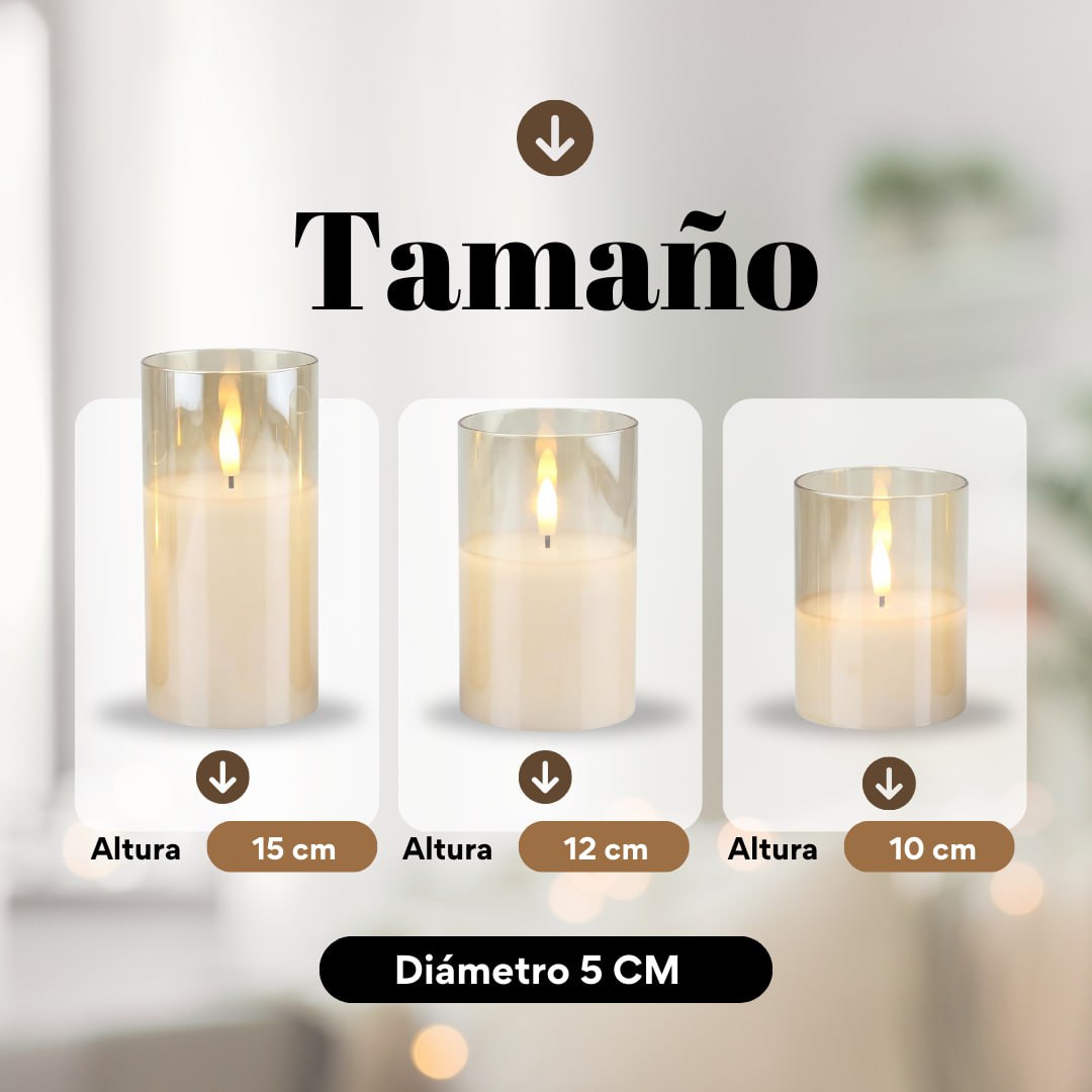 SET DE VELAS DECORATIVAS X3 + CONTROL