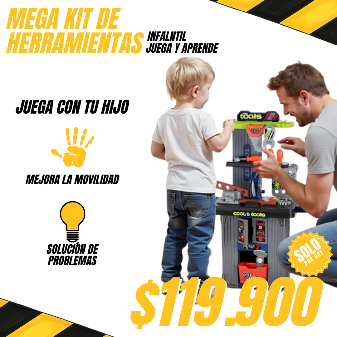 MALETIN TALLER PORTATIL 3 EN 1 I MEGA KIT DE HERRAMIENTAS