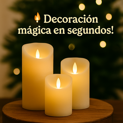 SET DE VELAS DECORATIVAS X3 + CONTROL
