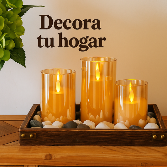 SET DE VELAS DECORATIVAS X3 + CONTROL